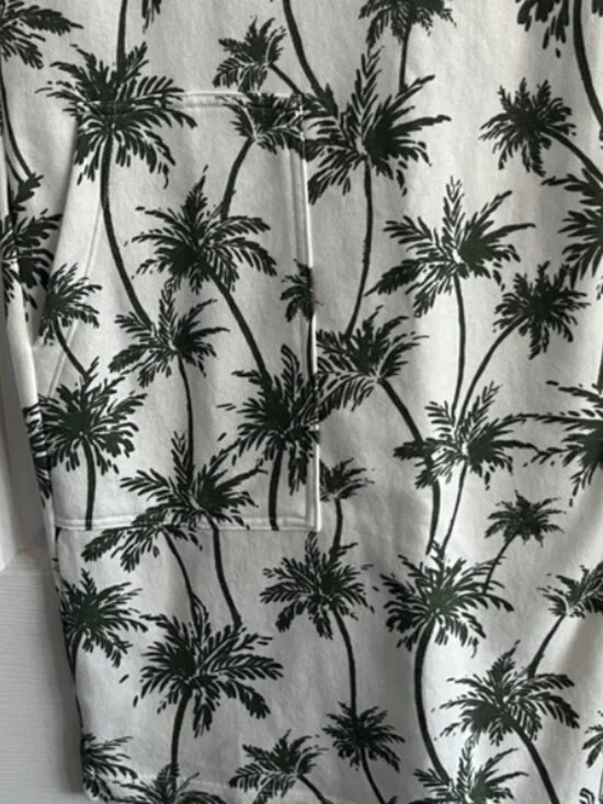 Lou & Grey White and Green Palm Print Dress size XS - Picture 5 of 8